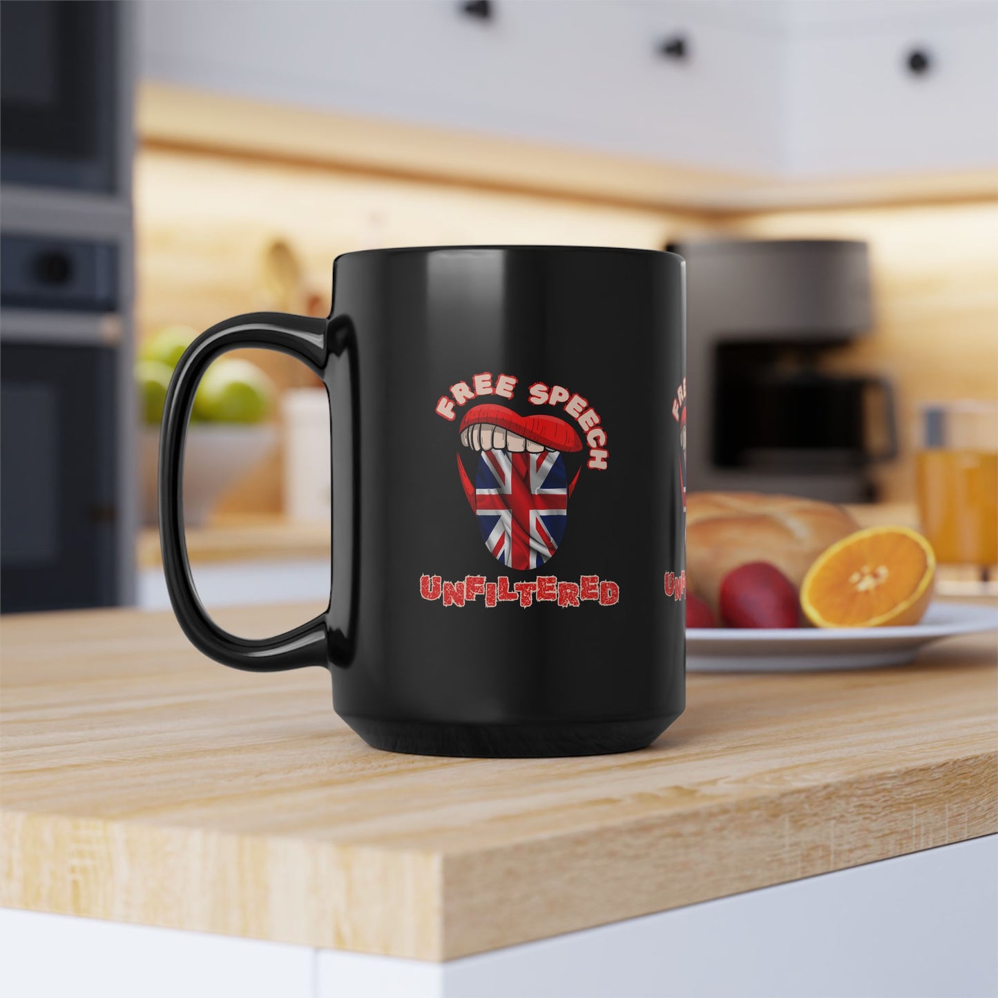 Free Speech Unfiltered | Political Statement Black Ceramic Coffee Mug