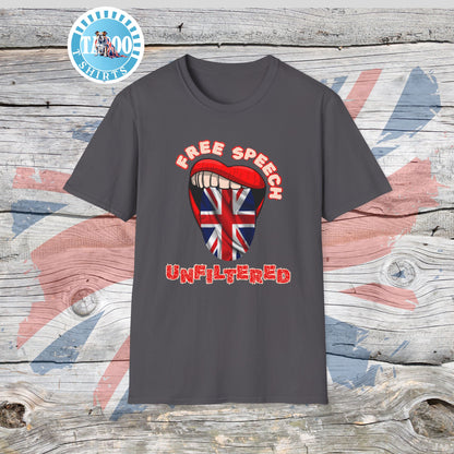 Free Speech Unfiltered British Politics T-shirt