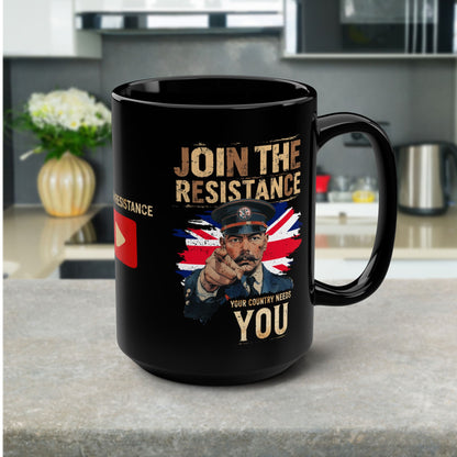 Join the Resistance | Call to Action | Black Ceramic Coffee Mug [UK]