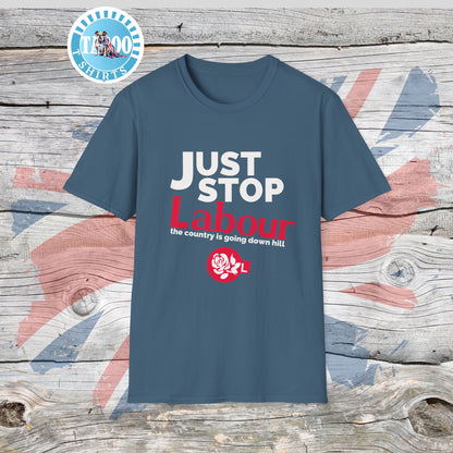 Just Stop Labour" Political T-Shirt – Reform UK Statement Tee for UK Politics Fans