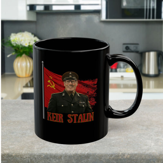 Keir Starlin | Prime Minister Sir Keir Starmer | Black Ceramic Coffee Mug