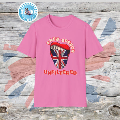 Free Speech Unfiltered British Politics T-shirt