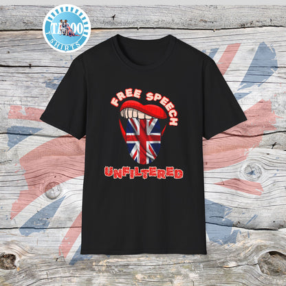 Free Speech Unfiltered British Politics T-shirt