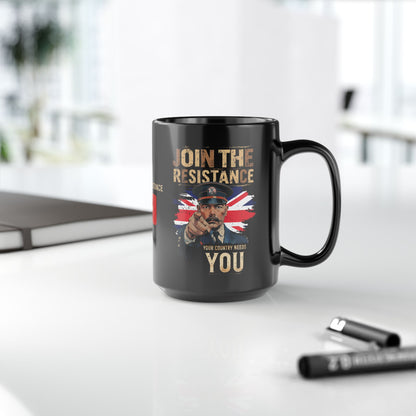 Join the Resistance | Call to Action | Black Ceramic Coffee Mug [UK]