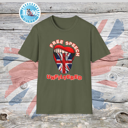 Free Speech Unfiltered British Politics T-shirt