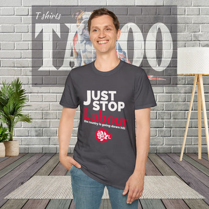 Just Stop Labour" Political T-Shirt – Reform UK Statement Tee for UK Politics Fans