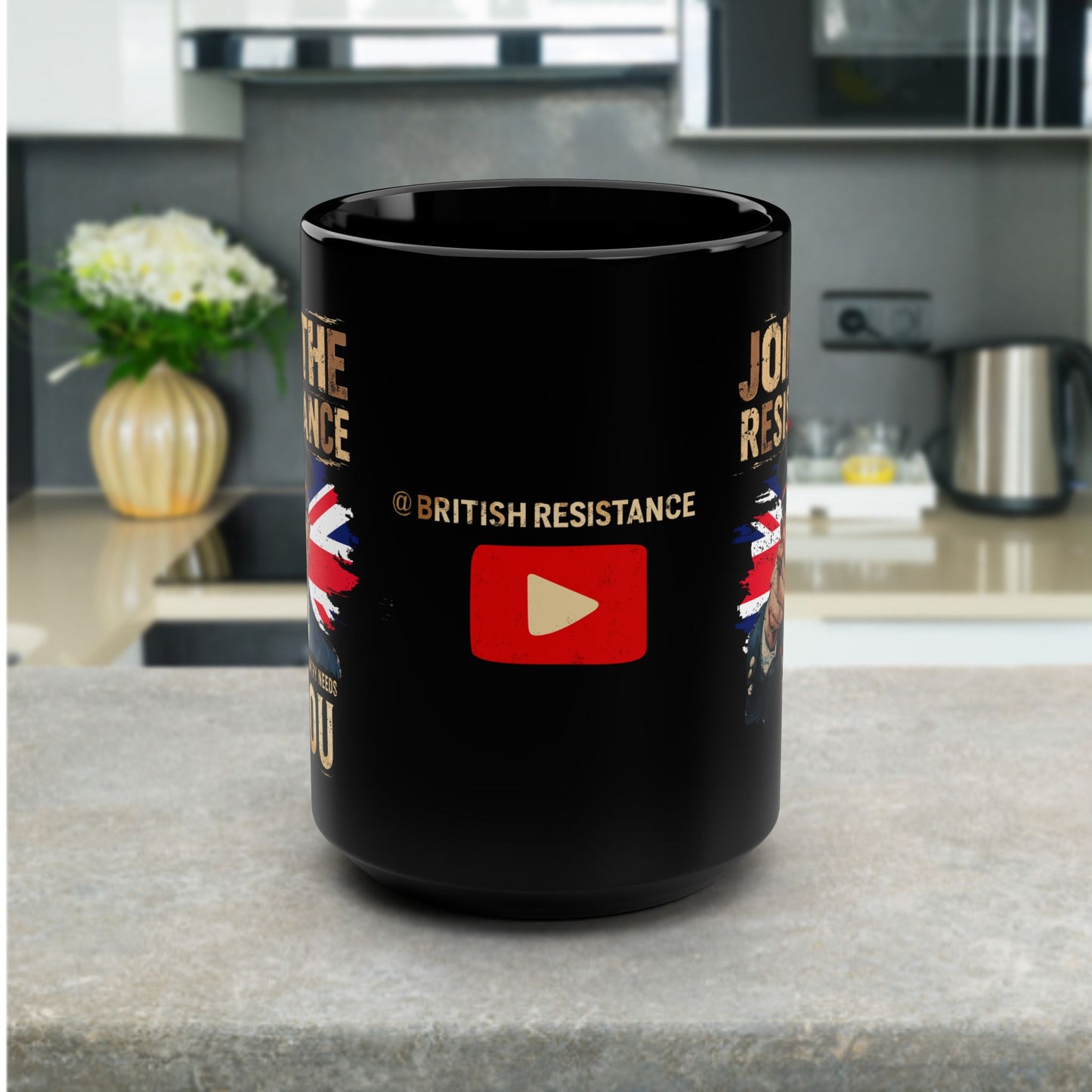 Join the Resistance | Call to Action | Black Ceramic Coffee Mug [UK]