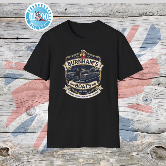 Burnham's Boats Funny Political Satire Unisex T-Shirt