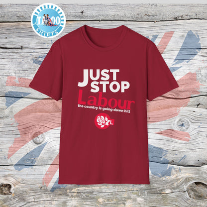 Just Stop Labour" Political T-Shirt – Reform UK Statement Tee for UK Politics Fans