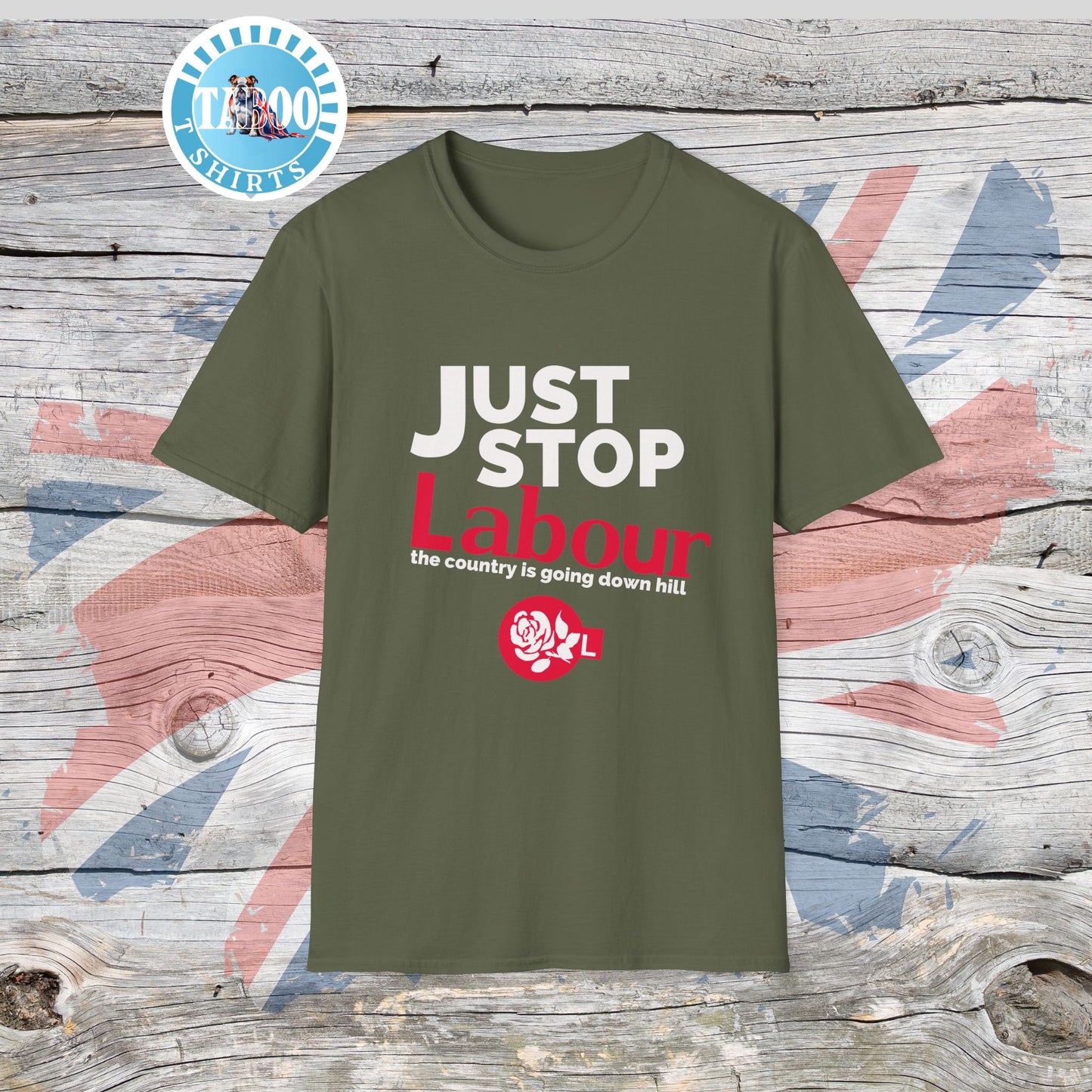 Just Stop Labour" Political T-Shirt – Reform UK Statement Tee for UK Politics Fans