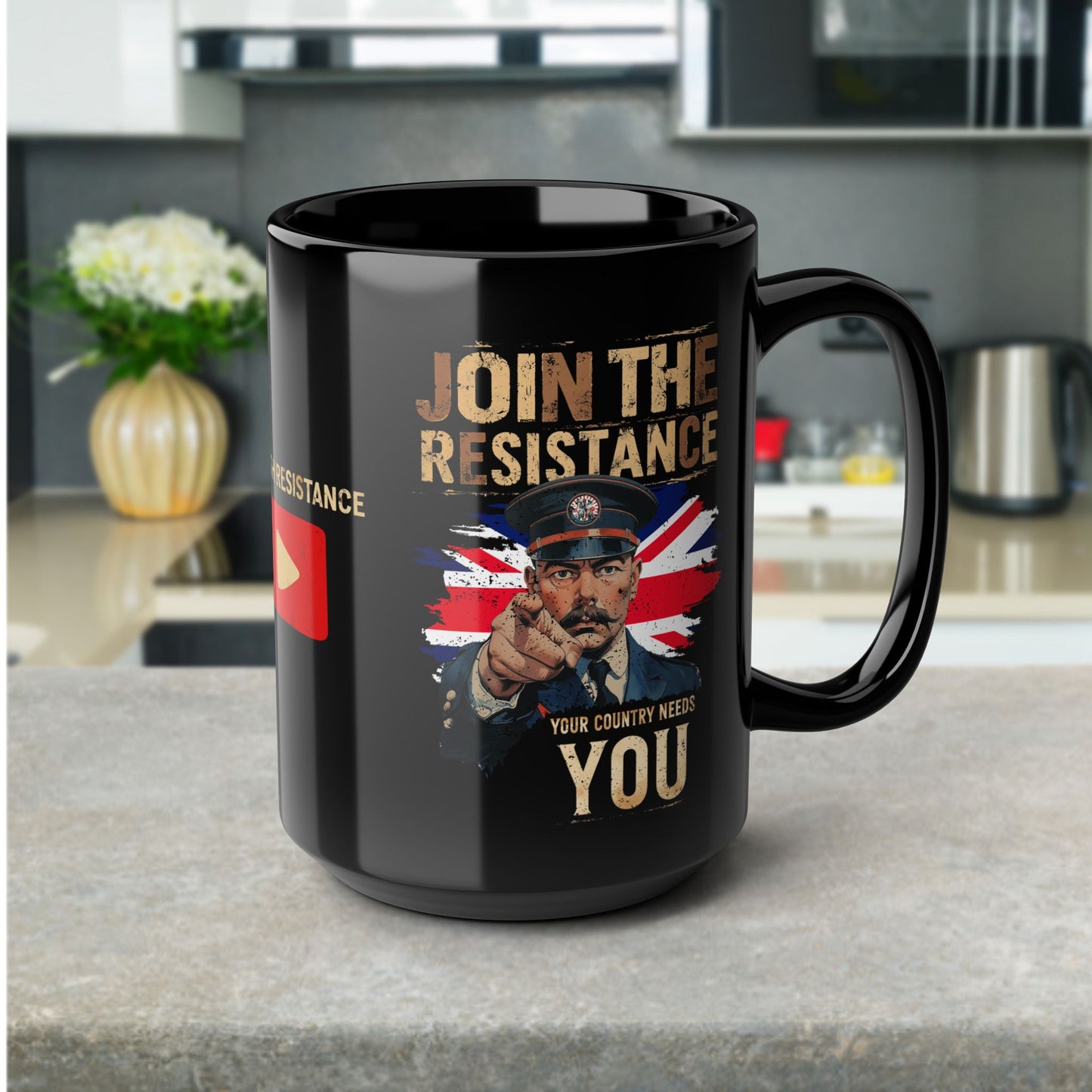 Join the Resistance | Call to Action | Black Ceramic Coffee Mug [UK]