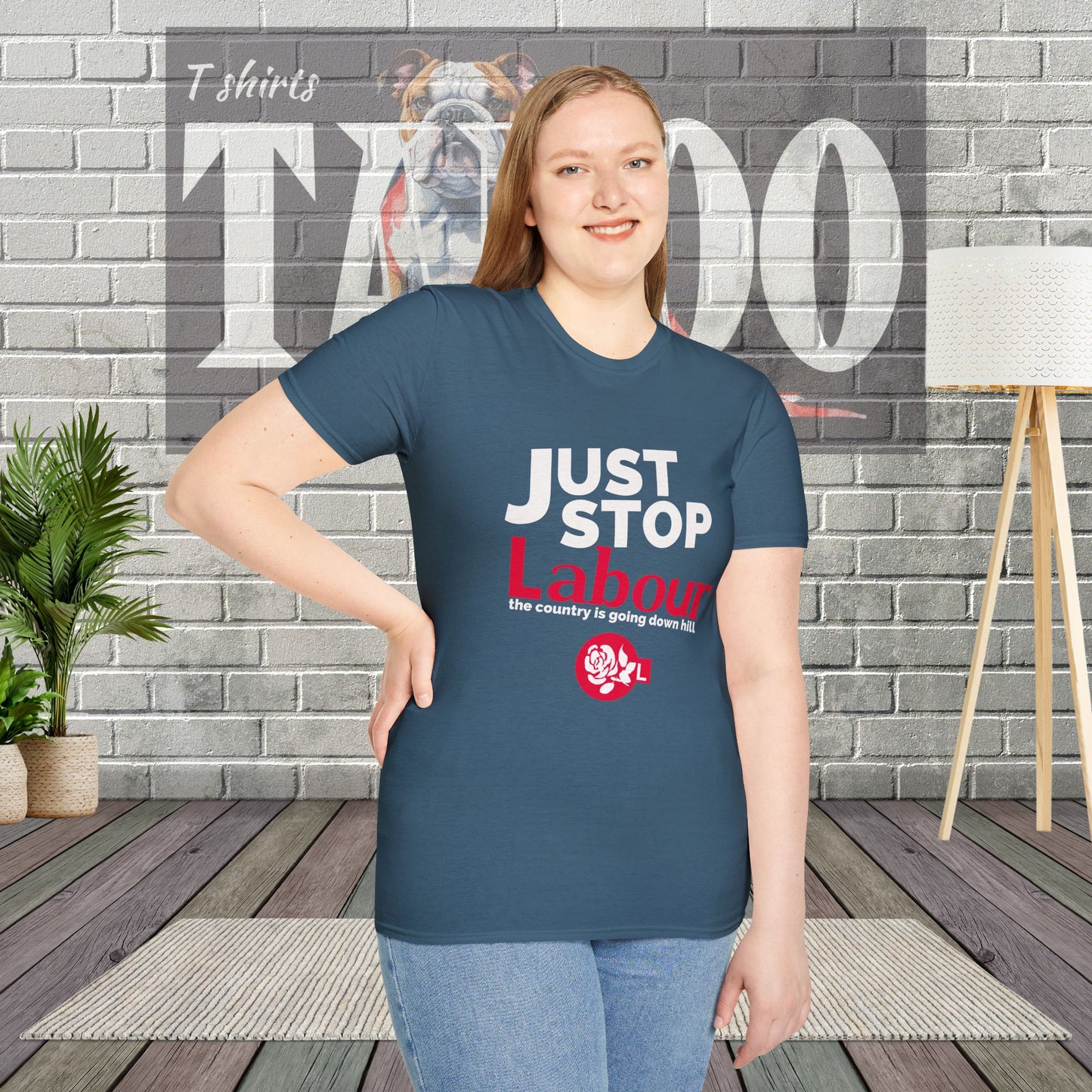 Just Stop Labour" Political T-Shirt – Reform UK Statement Tee for UK Politics Fans