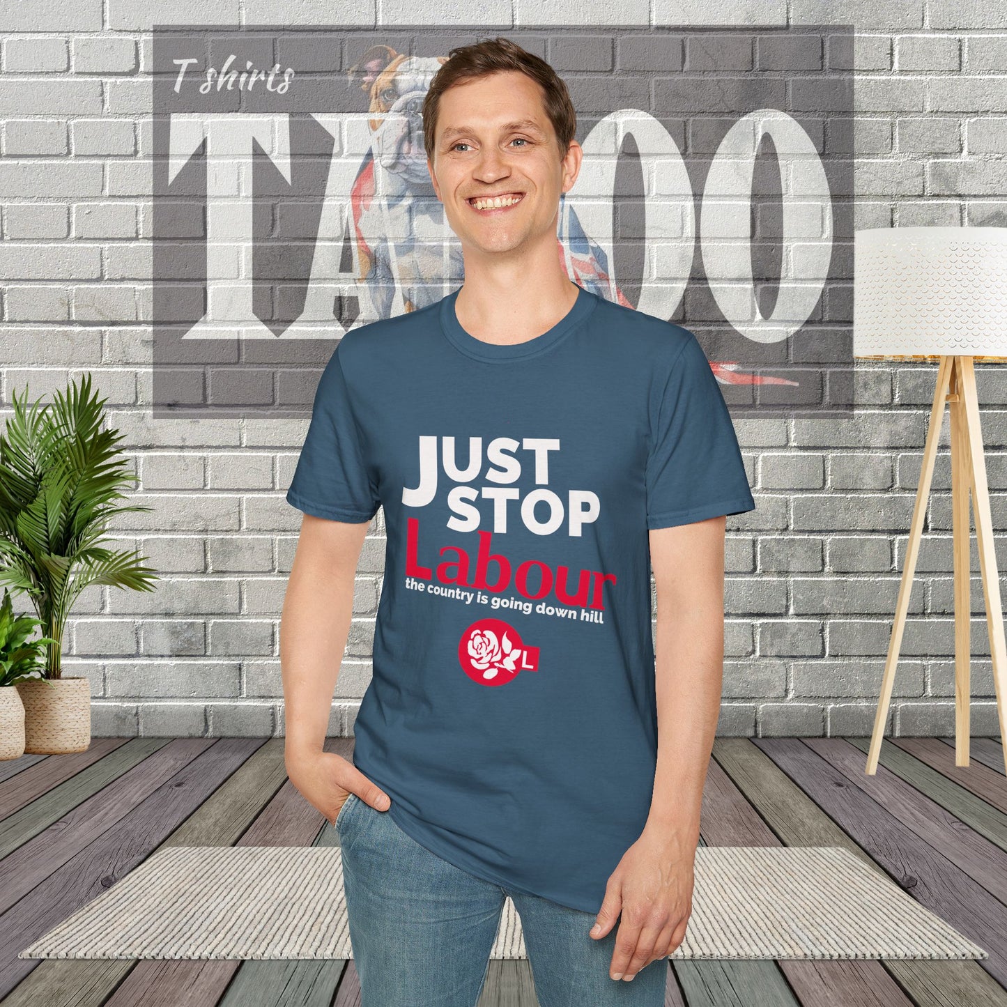 Just Stop Labour" Political T-Shirt – Reform UK Statement Tee for UK Politics Fans