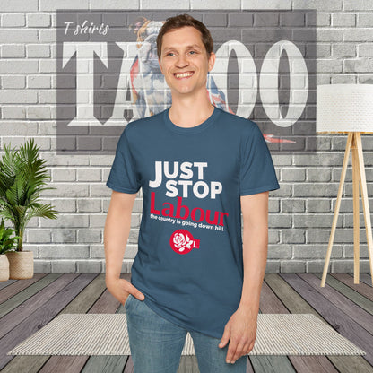 Just Stop Labour" Political T-Shirt – Reform UK Statement Tee for UK Politics Fans