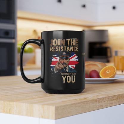 Join the Resistance | Call to Action | Black Ceramic Coffee Mug [UK]