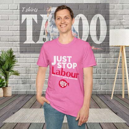 Just Stop Labour" Political T-Shirt – Reform UK Statement Tee for UK Politics Fans