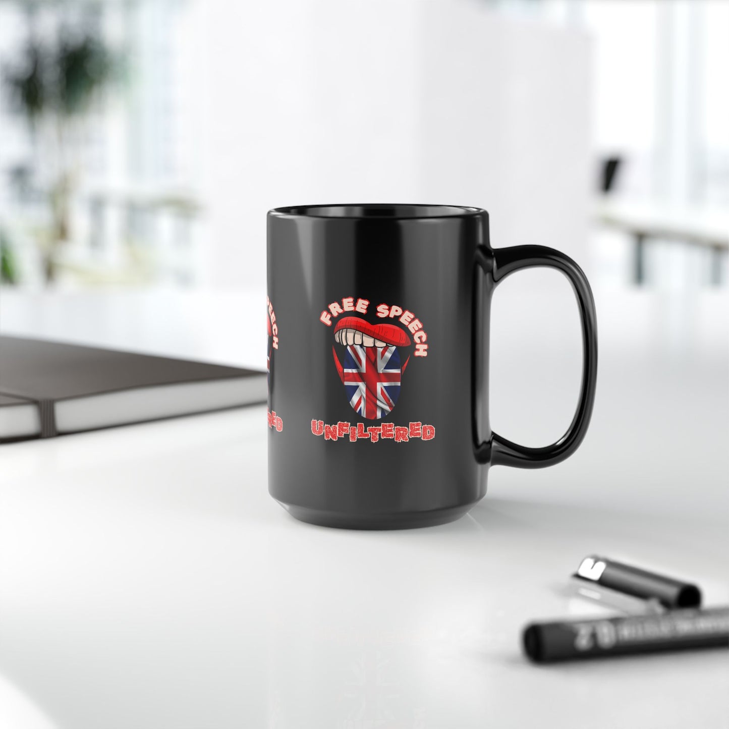 Free Speech Unfiltered | Political Statement Black Ceramic Coffee Mug