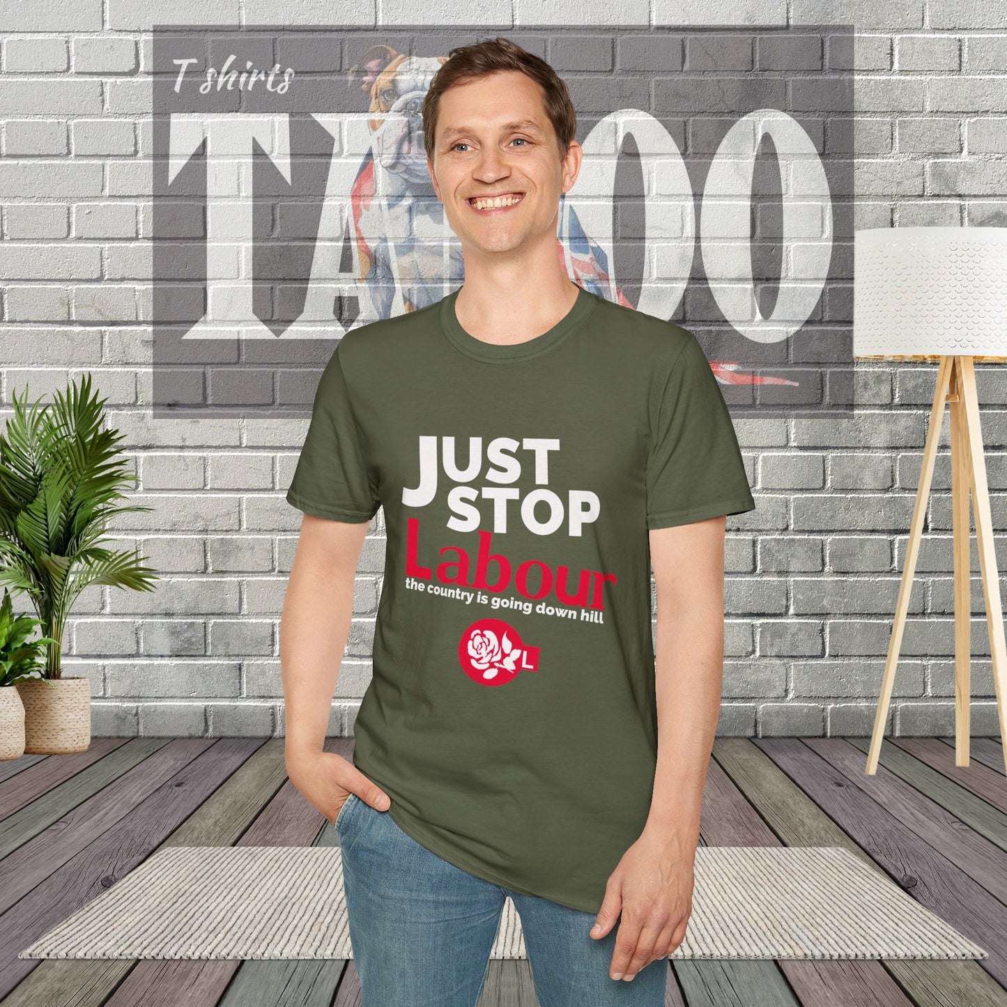 Just Stop Labour" Political T-Shirt – Reform UK Statement Tee for UK Politics Fans