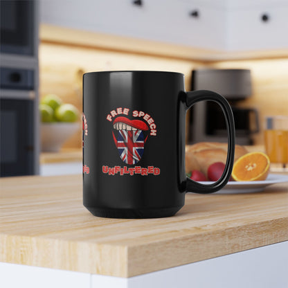 Free Speech Unfiltered | Political Statement Black Ceramic Coffee Mug